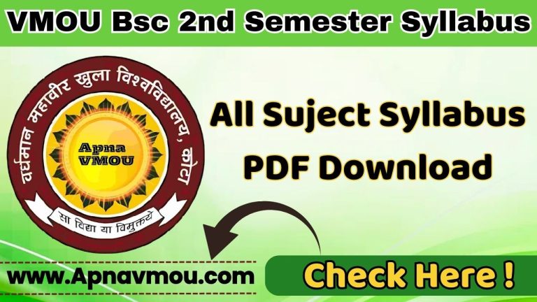 VMOU Bsc 2nd Semester Syllabus
