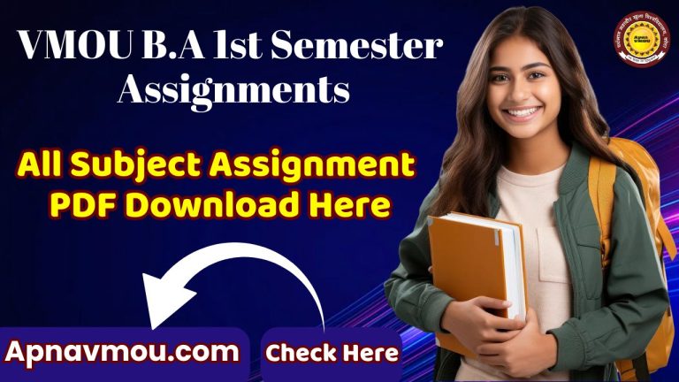 VMOU BA 1st Semester Assignment PDF Download