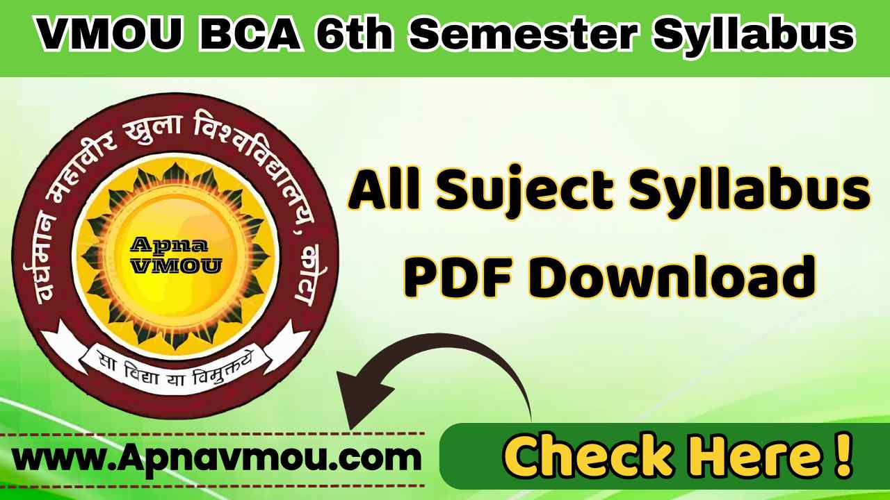 VMOU BCA 6th Semester Syllabus