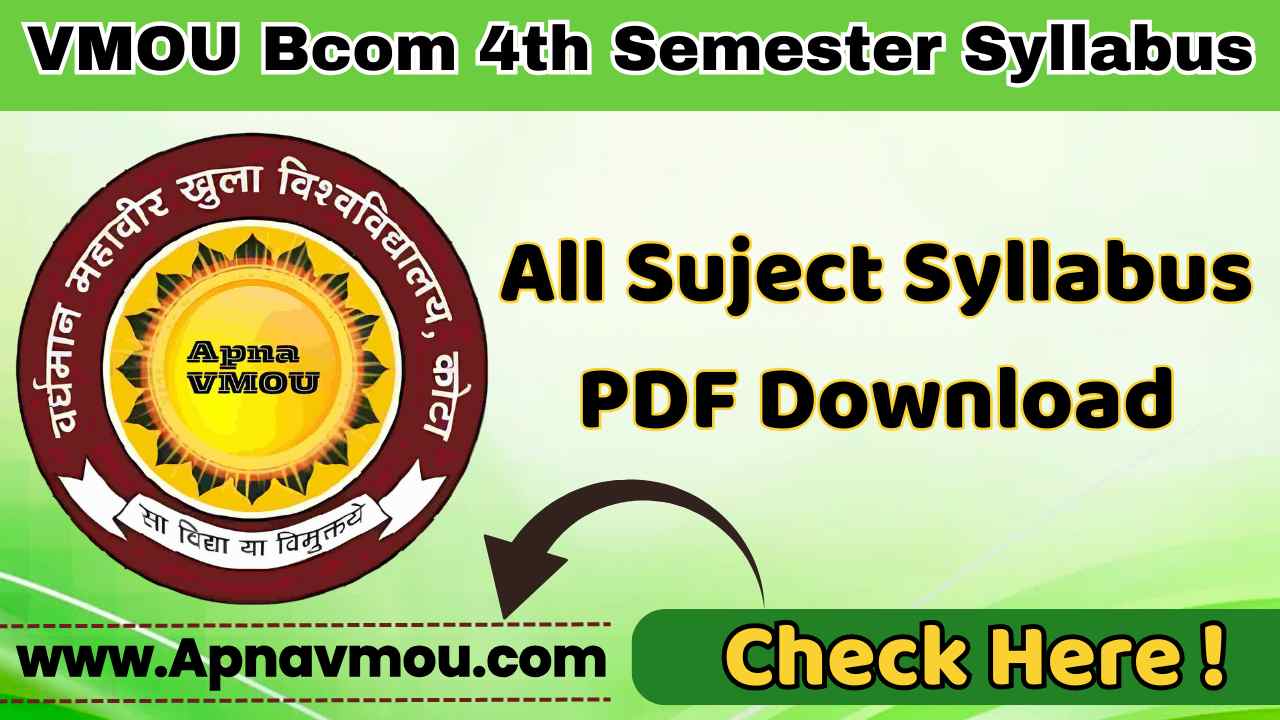 VMOU Bcom 4th Semester Syllabus