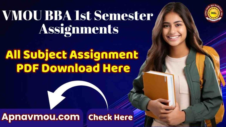 VMOU BBA 1st Semester Assignments 2025 Download PDF